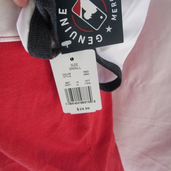 MLB LA Angels Baseball Short Sleeve  Ringer Tee Shirt Women's Red Size Small NWT - Picture 4 of 8